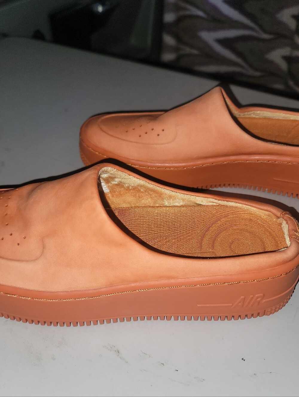 NIKE Air Force 1 Lover XX Leather Mules in Cinder Orange - Picture 6 of 9
